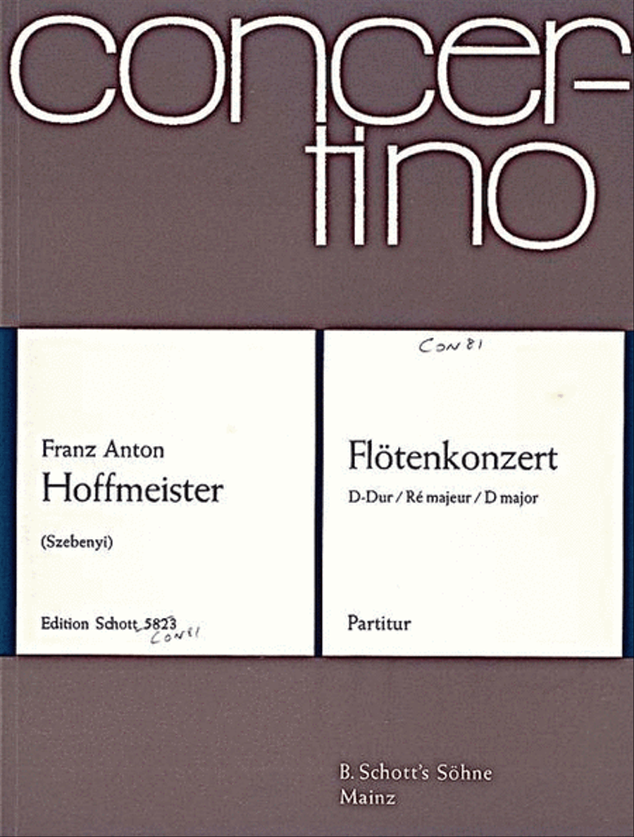 Flute Concerto D Maj Score Chamber Orchestra scores gallery preview page 1