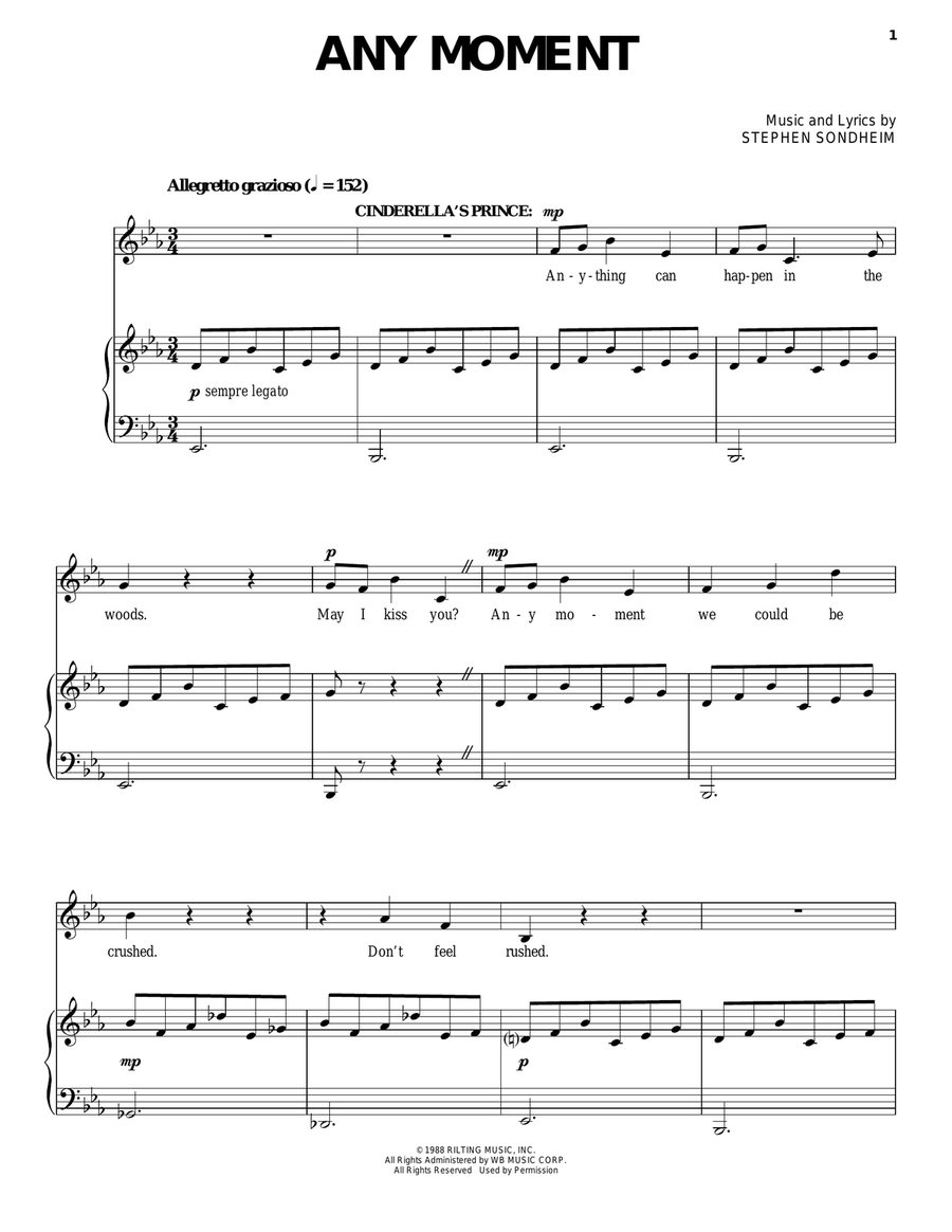 Any Moment - Part I (from Into The Woods) Piano, Vocal scores gallery preview page 1