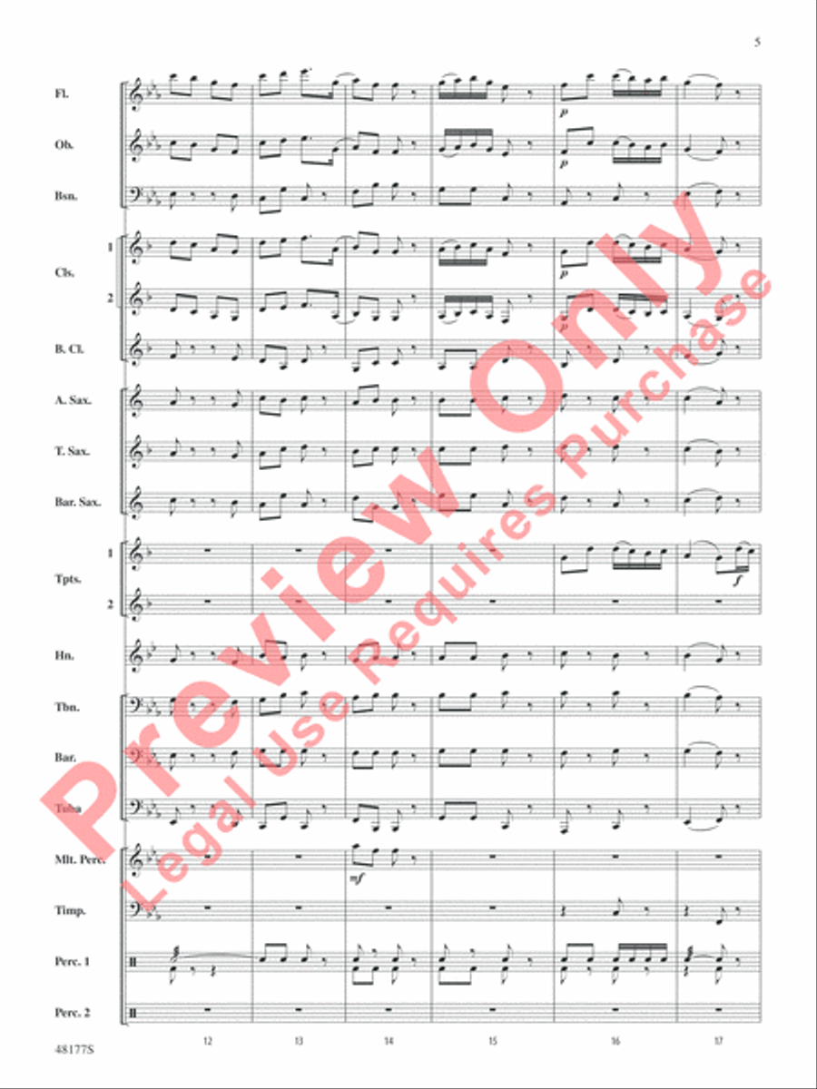 English Folk Song Suite Concert Band scores gallery preview page 6