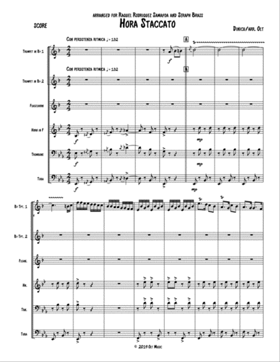 Hora Staccato Hora Staccato Brass Ensemble scores gallery preview page 1
