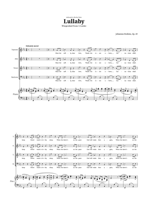 Lullaby by Brahms for Choir SATB and Piano