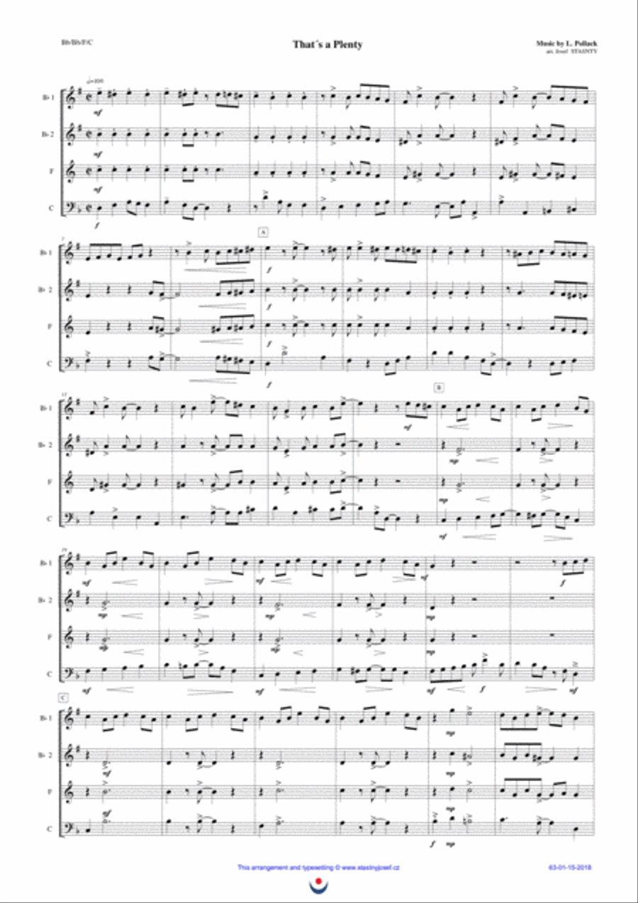 That´s a Plenty Brass Ensemble scores gallery preview page 1