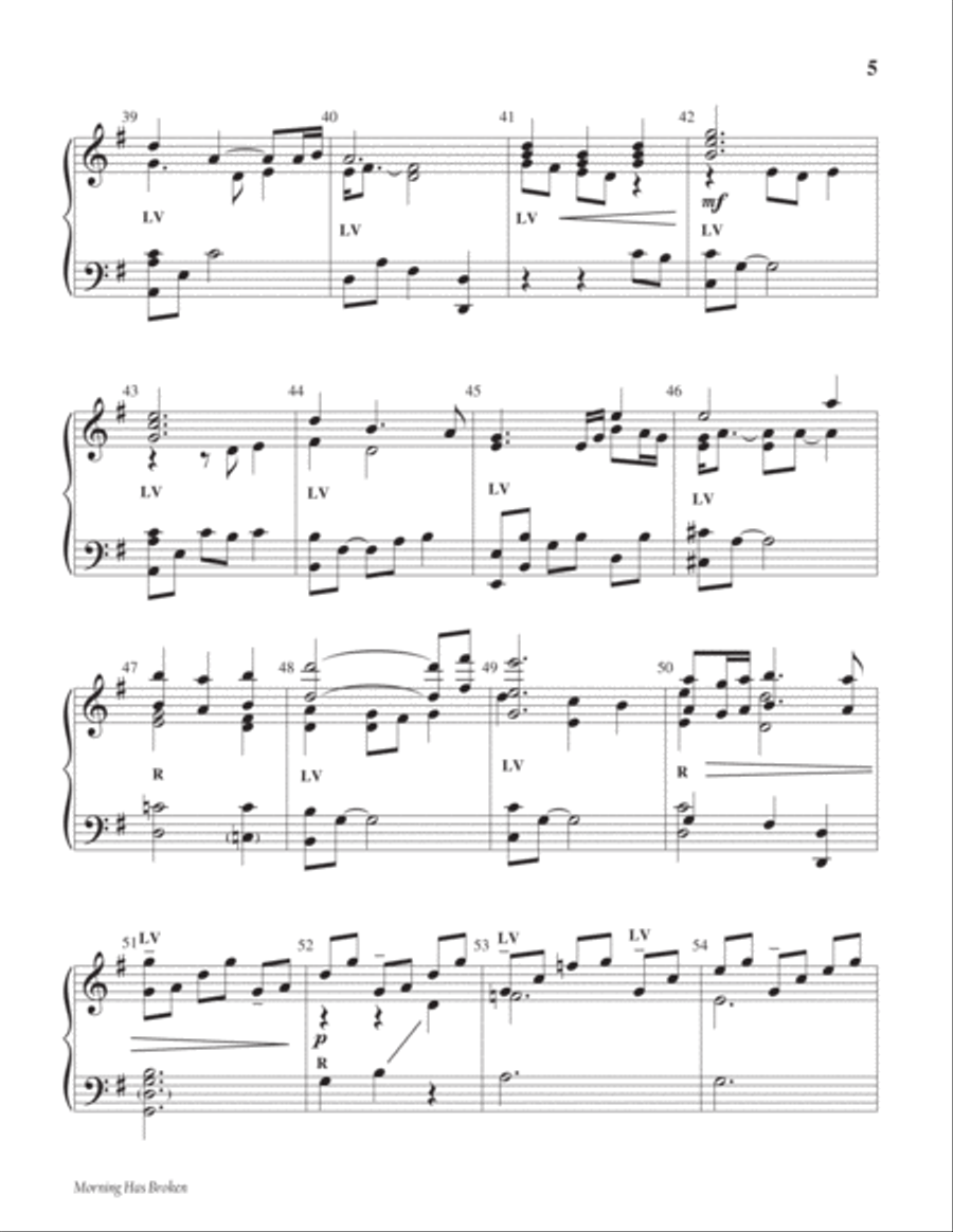Morning Has Broken 5-Octaves scores gallery preview page 6