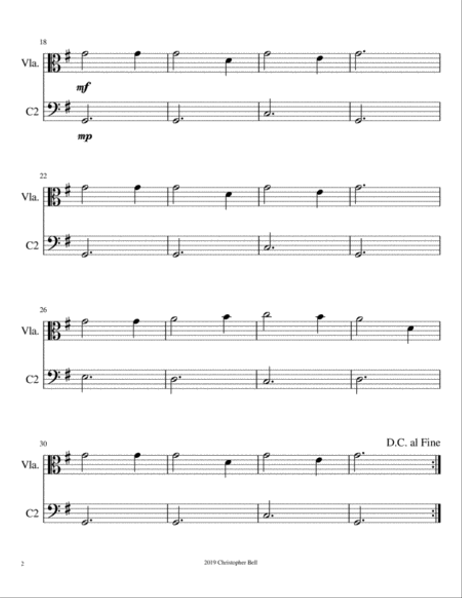 We Three Kings - Easy Viola/Cello Duet String Duet scores gallery preview page 3