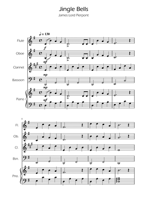 Jingle Bells - Woodwind Quartet w/ Piano