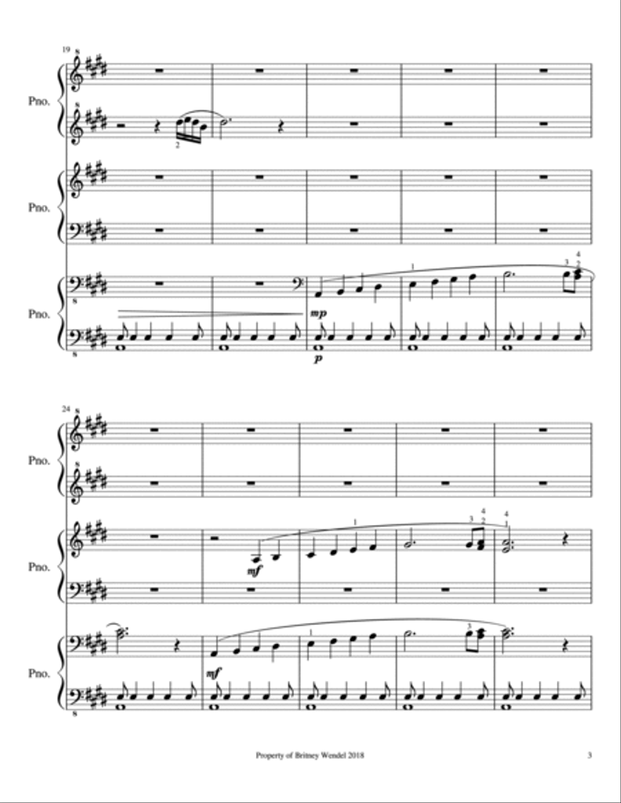Mystic Lore - An Epic Saga for One Piano, Six Hands 1 Piano, 4-Hands scores gallery preview page 4