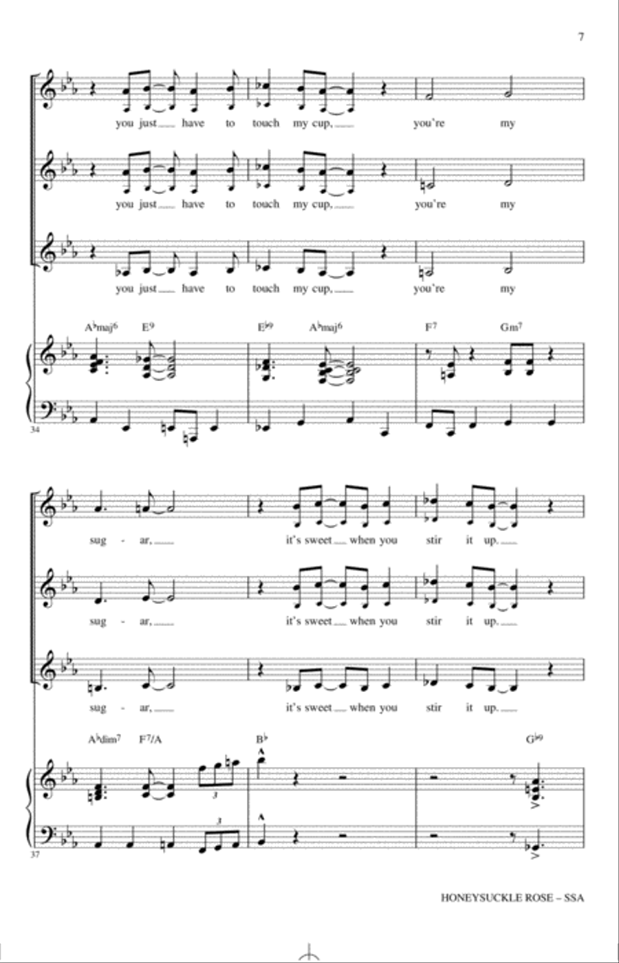 Honeysuckle Rose (arr. Darmon Meader) SSA scores gallery preview page 6