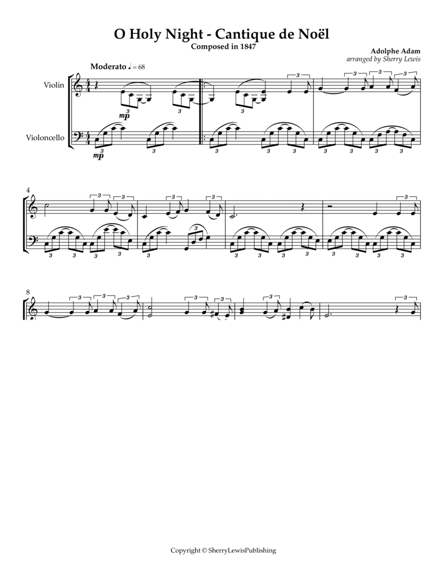O Holy Night - Cantique de Noël String Duet scores gallery preview page 1