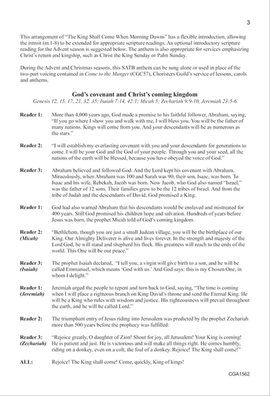 The King Shall Come When Morning Dawns 4-Part scores gallery preview page 3
