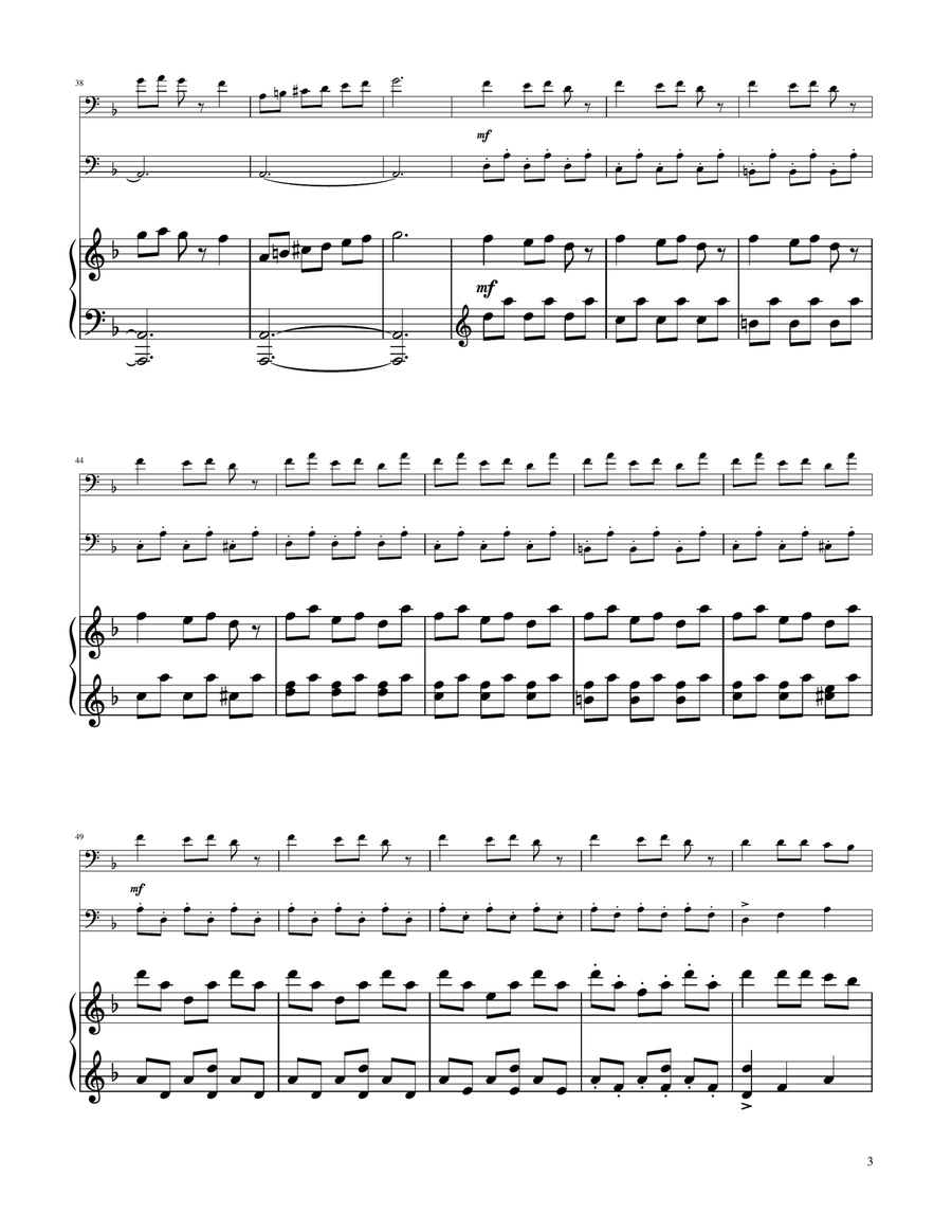 Carol of The Bells - Trombone and Euphonium Duet Brass Duet scores gallery preview page 3