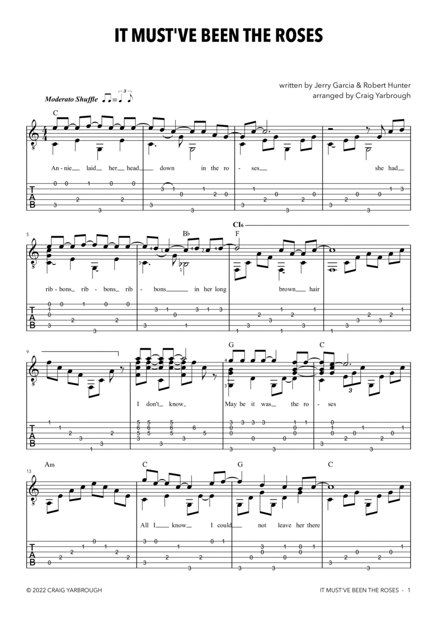 It Must Have Been the Roses Acoustic Guitar scores gallery preview page 1