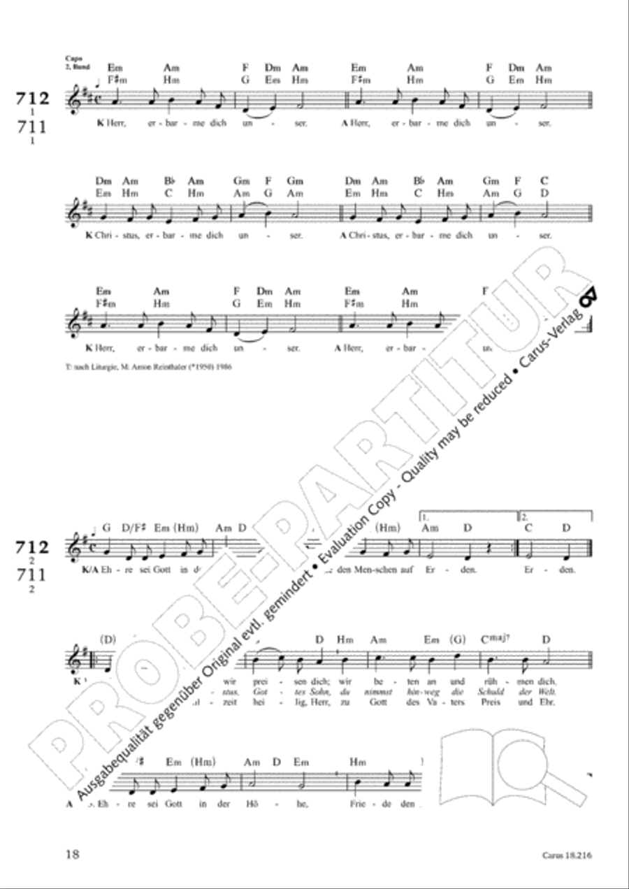 Gitarrenbuch zum Gotteslob. Eigenteile Osterreich / Bozen-Brixen Guitar scores gallery preview page 18