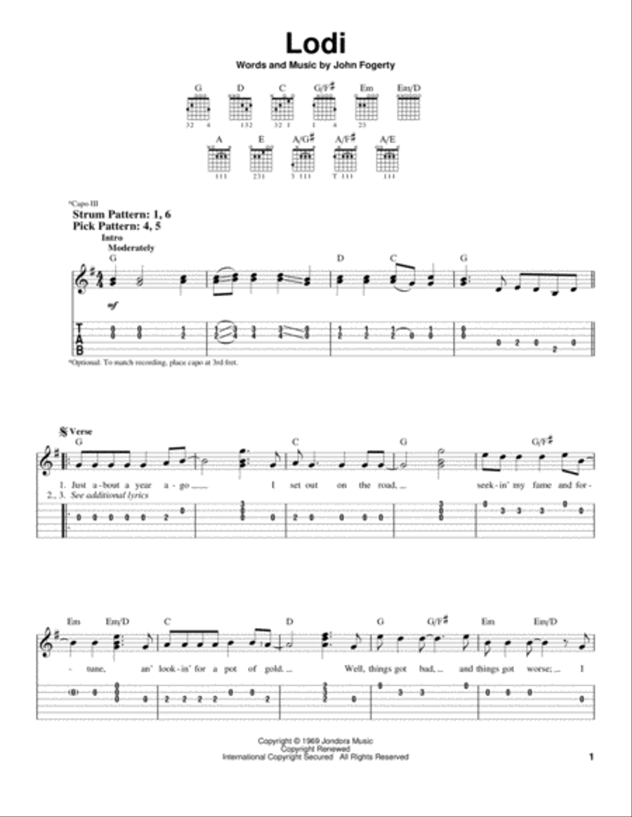 Lodi Acoustic Guitar scores gallery preview page 1