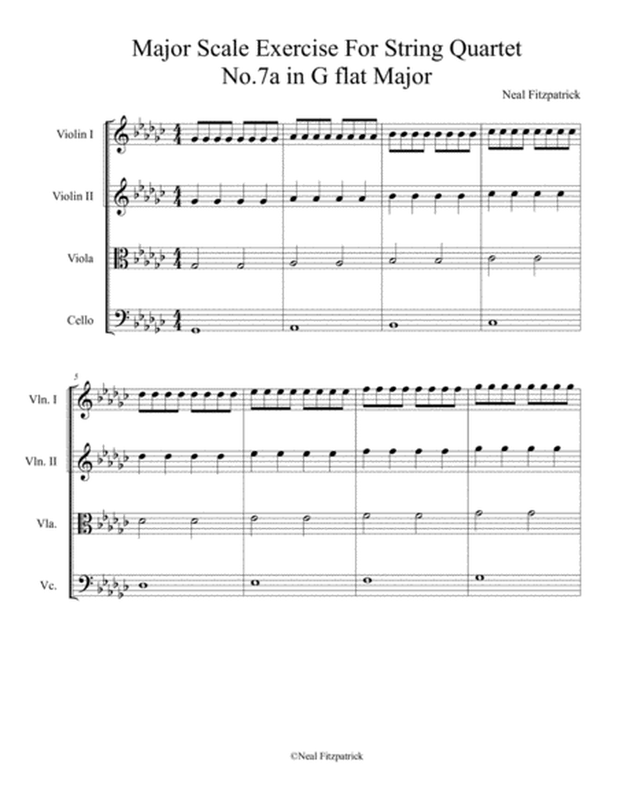 Major Scale Exercise For String Quartet No.7a in G flat Major
