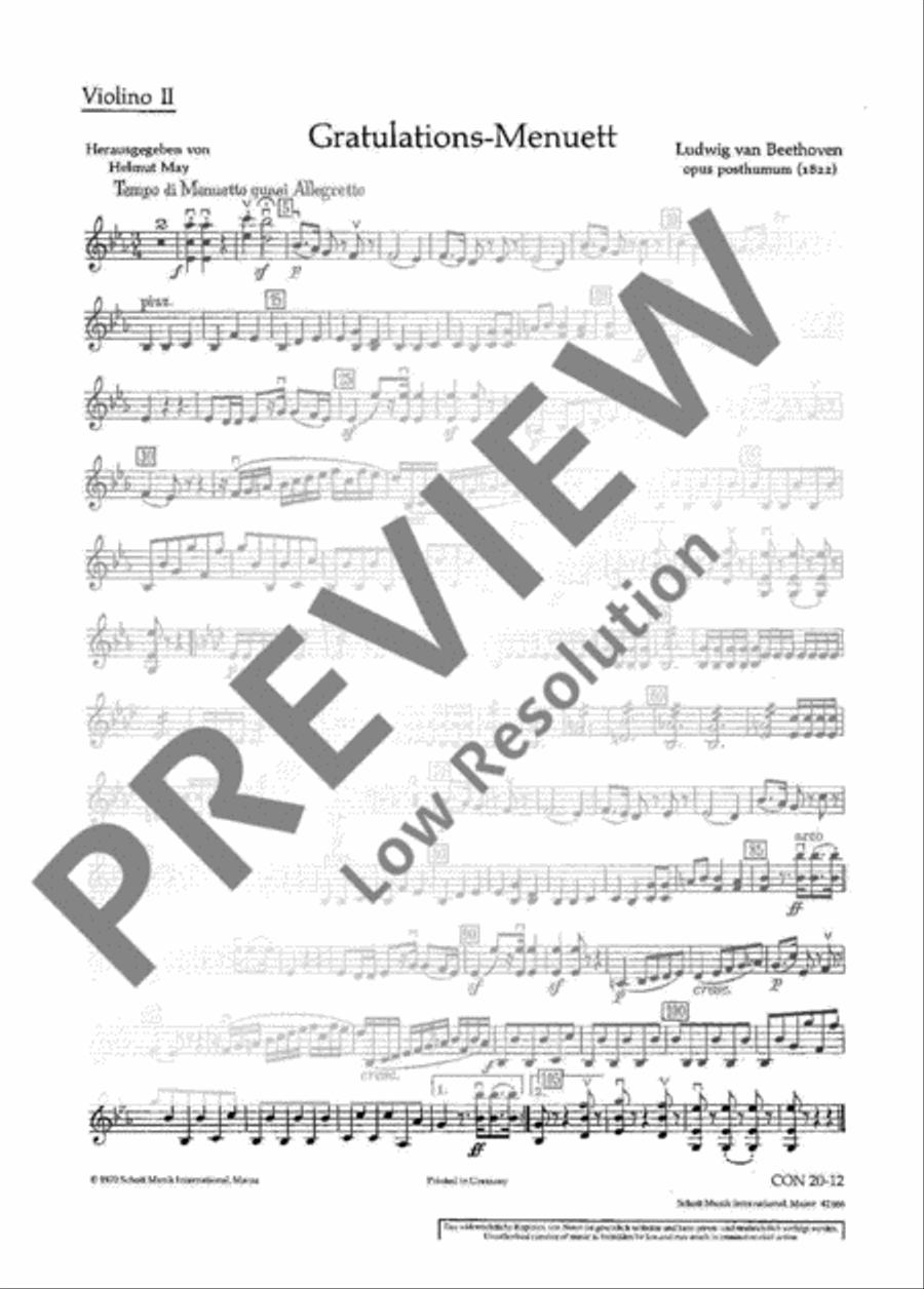 Gratulations-Menuett Orchestra scores gallery preview page 15
