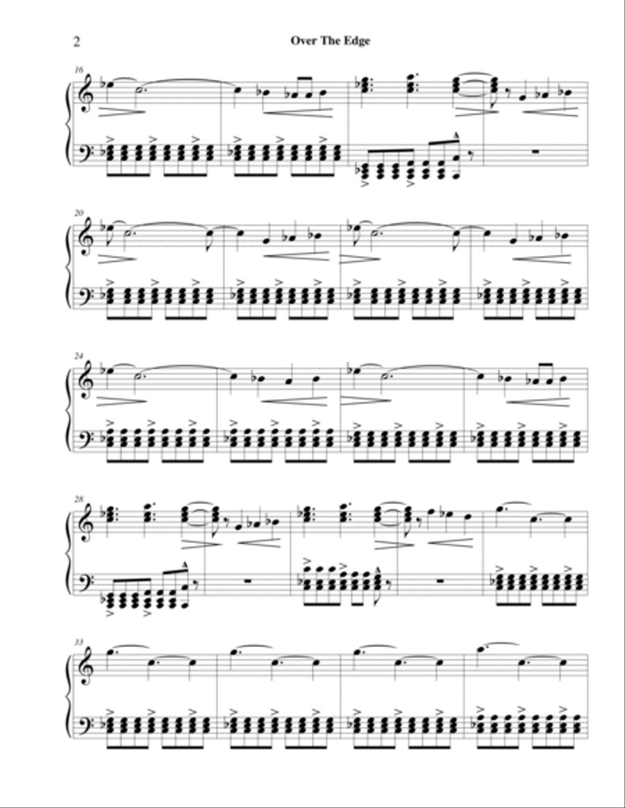 Over The Edge Over The Edge Piano Solo scores gallery preview page 2