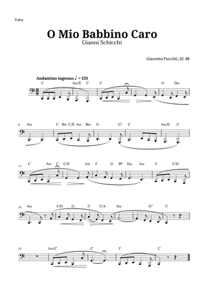 O Mio Babbino Caro by Puccini for Tuba and Chords