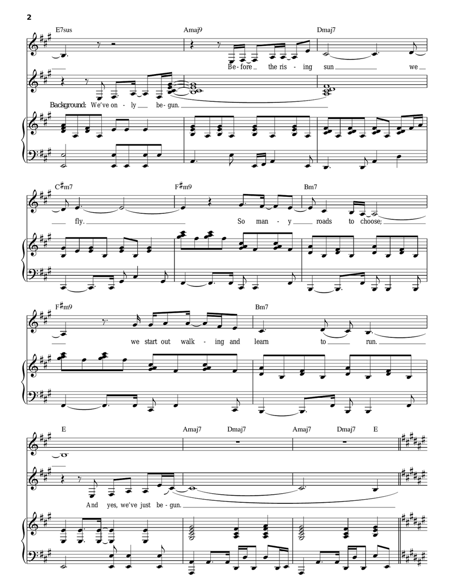 We've Only Just Begun Piano, Vocal scores gallery preview page 2