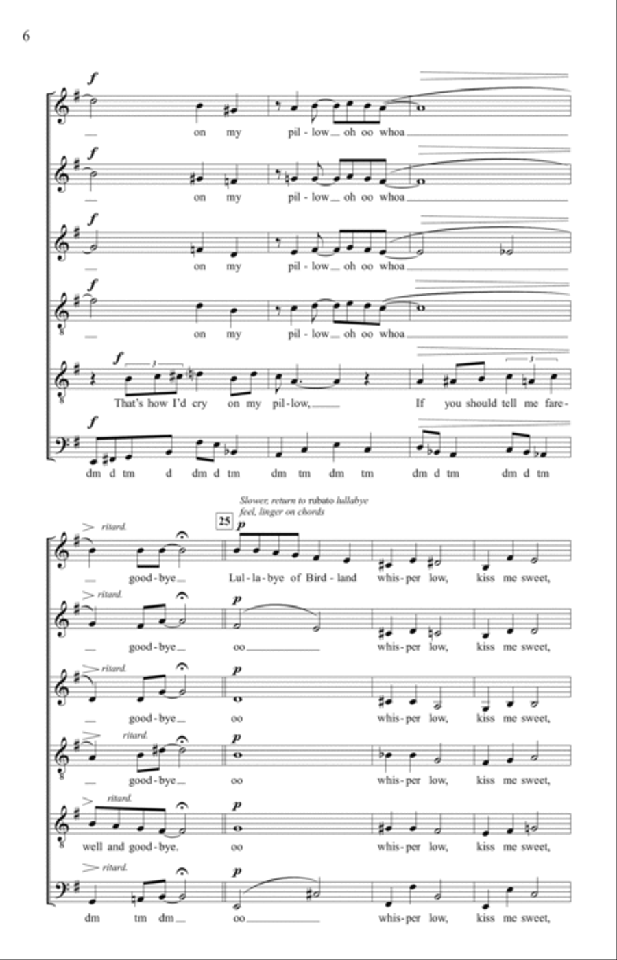 Lullaby Of Birdland 4-Part scores gallery preview page 4
