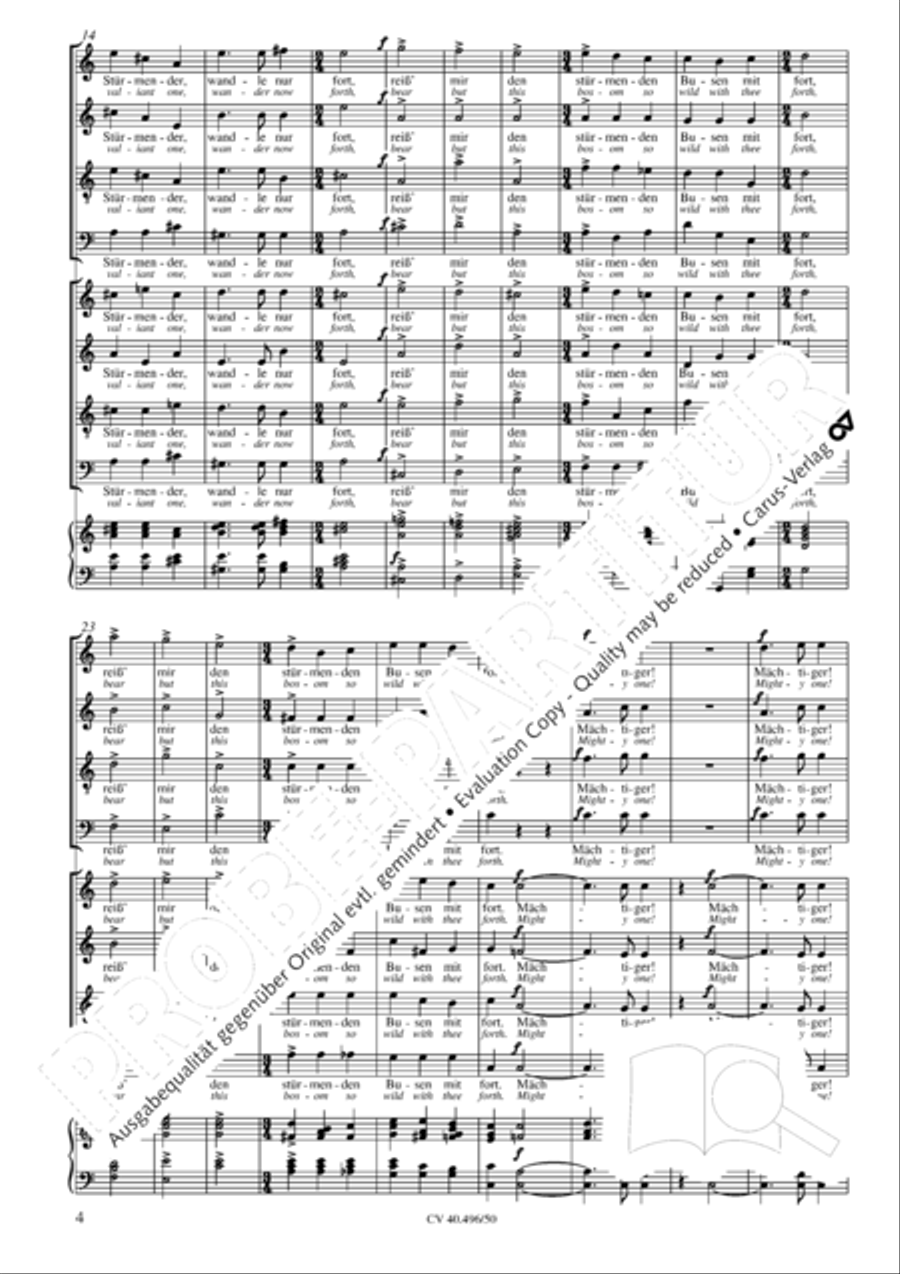 To the stormwind (An den Sturmwind) 4-Part scores gallery preview page 5