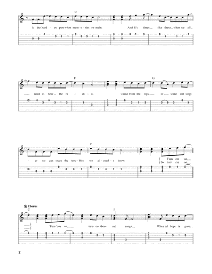 Sad Songs (Say So Much) Acoustic Guitar scores gallery preview page 2