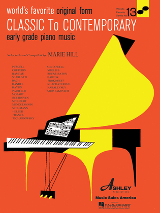 Book cover for Classical to Contemporary Piano Music