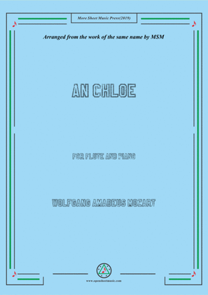 Book cover for Mozart-An Chloe, for Flute and Piano