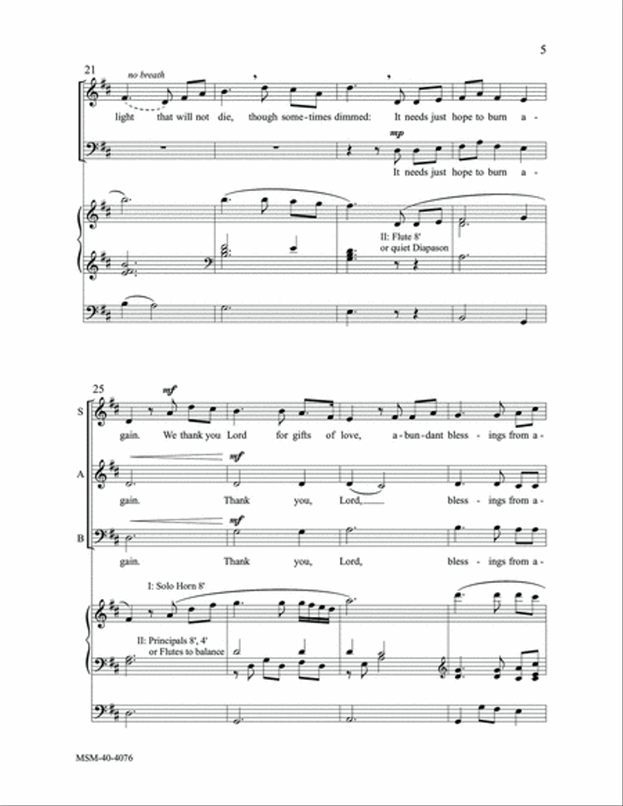 A Steady Flame to Light the Dark 3-Part scores gallery preview page 5