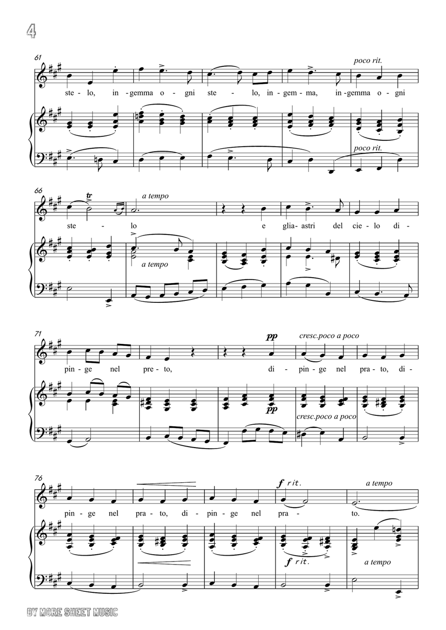 Scarlatti-Già il sole dal gange in A Major,for Voice and Piano Piano, Vocal scores gallery preview page 6