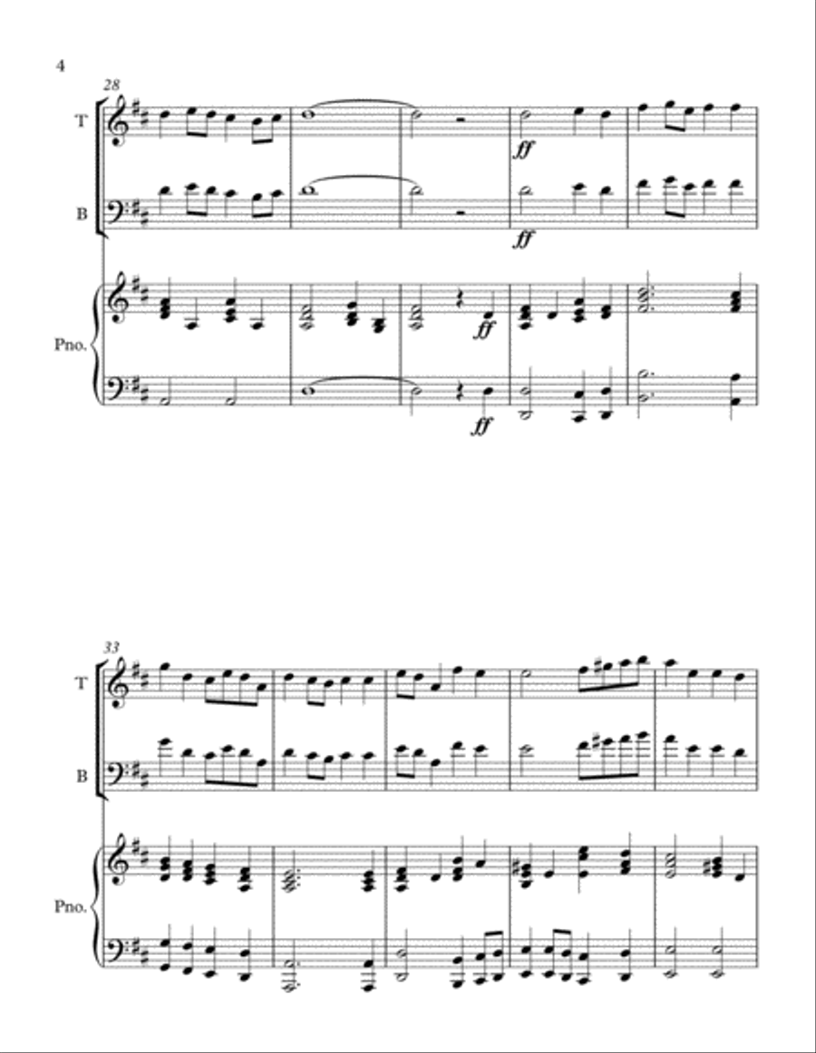 Rejoice, the Lord is King (Treble or Bass Solo with Piano) Small Ensemble scores gallery preview page 4