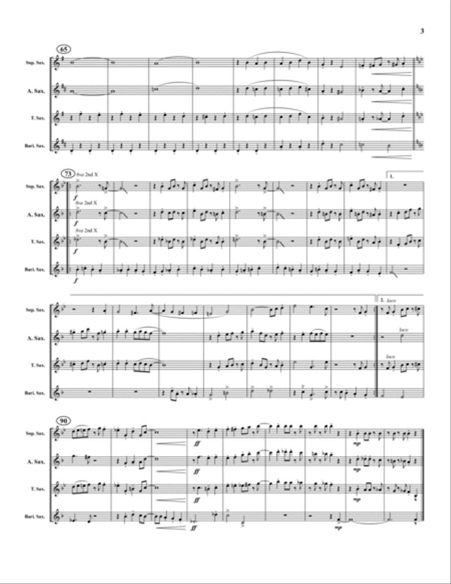 Limehouse Blues Saxophone Quartet scores gallery preview page 3