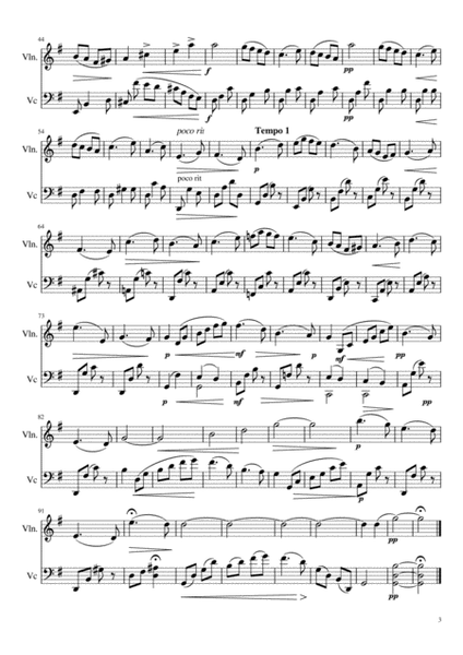 Spring Song by Frank Bridge arranged for violin & cello