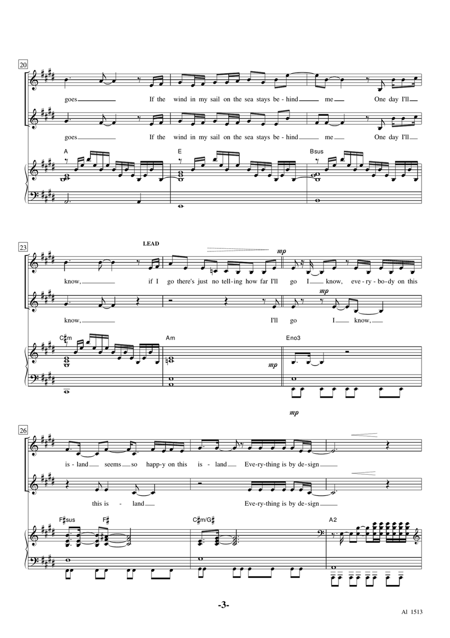 How Far I'll Go SA scores gallery preview page 3