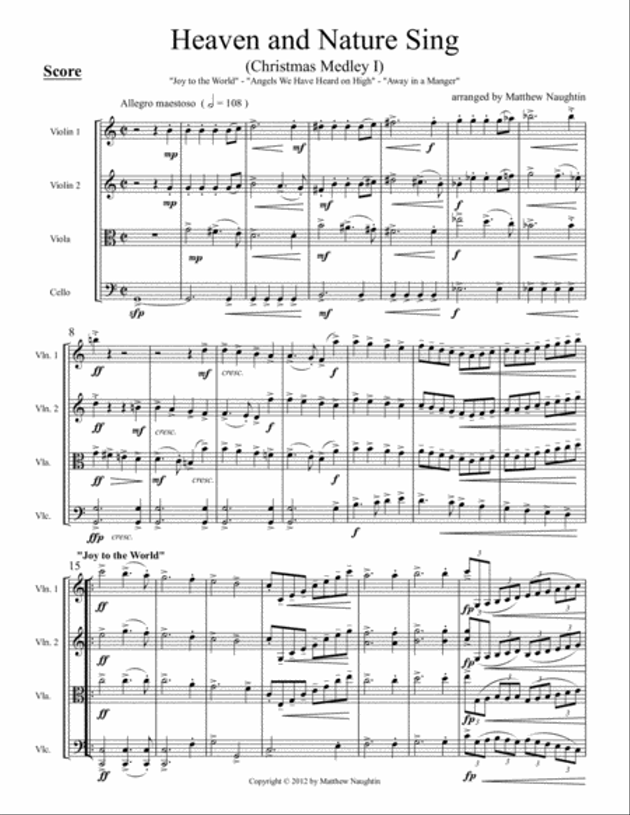 Heaven and Nature Sing String Quartet scores gallery preview page 1