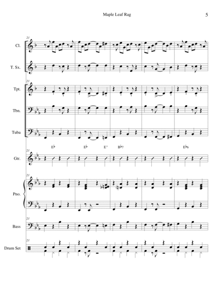 Maple Leaf Rag for Dixieland Jazz Combo by Scott Joplin image number null