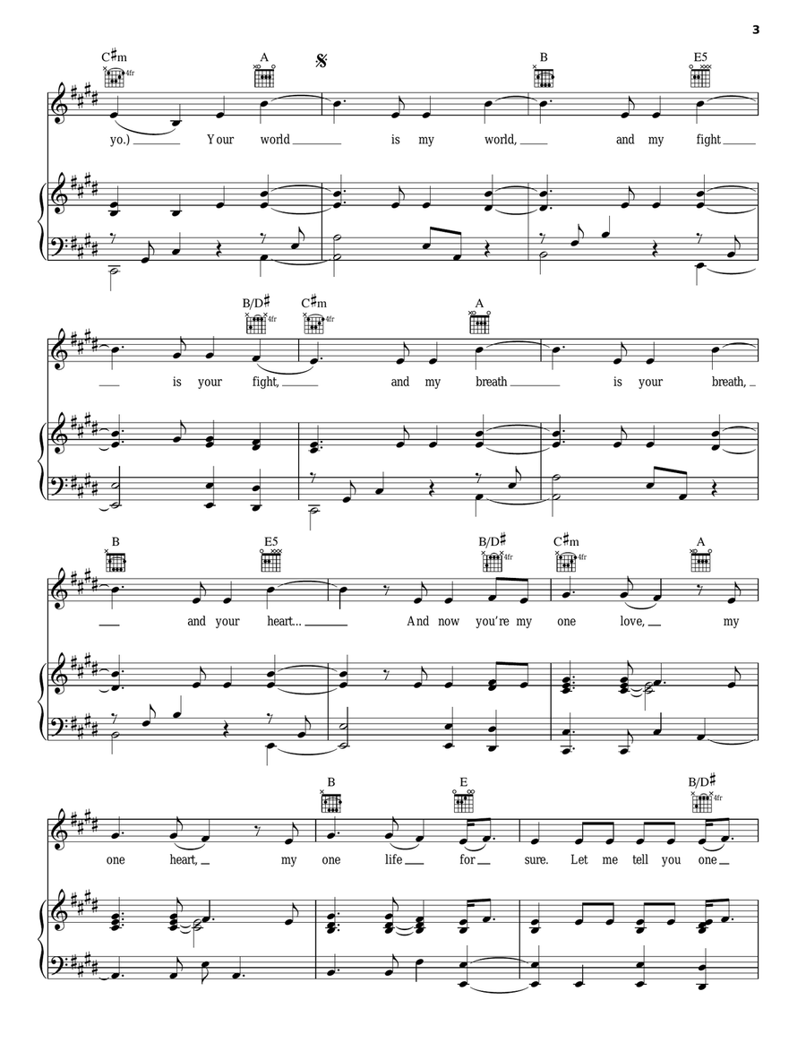 One Time One Time Piano, Vocal, Guitar scores gallery preview page 3