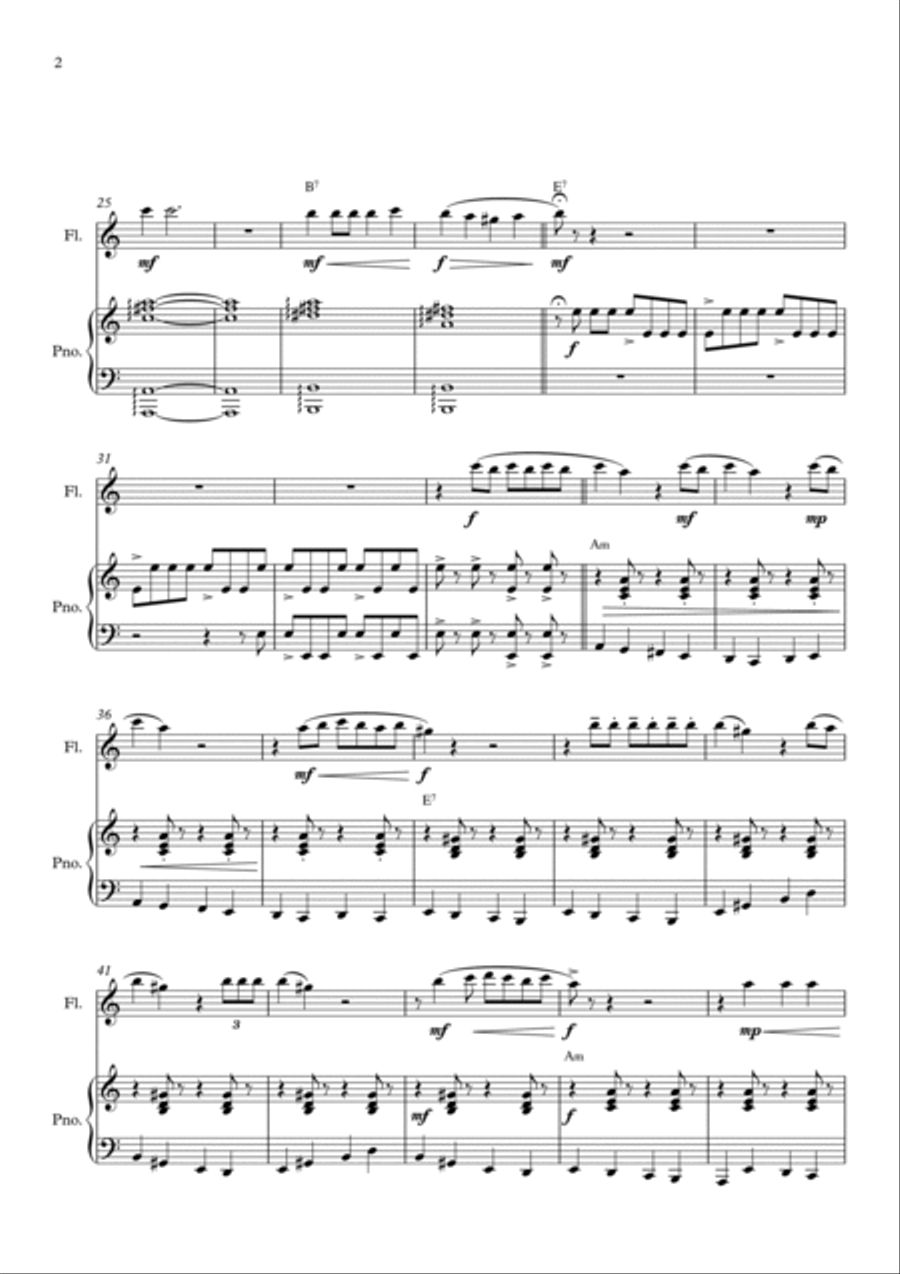 Tu Vuo Fa L'americano Flute Solo scores gallery preview page 2