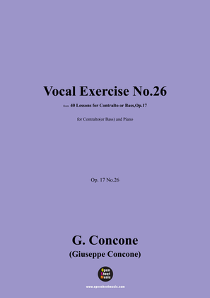 G. Concone-Vocal Exercise No.26,for Contralto(or Bass) and Piano