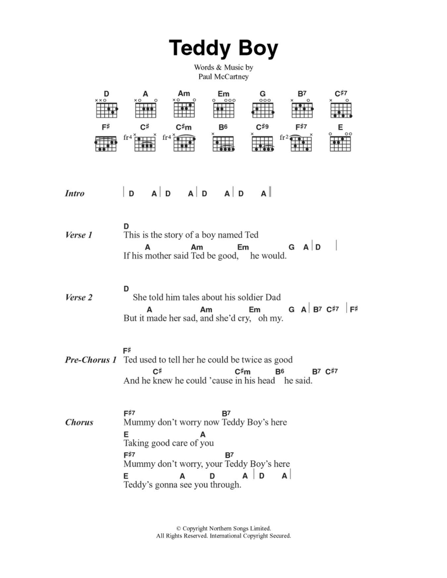 Teddy Boy Teddy Boy Acoustic Guitar scores gallery preview page 1