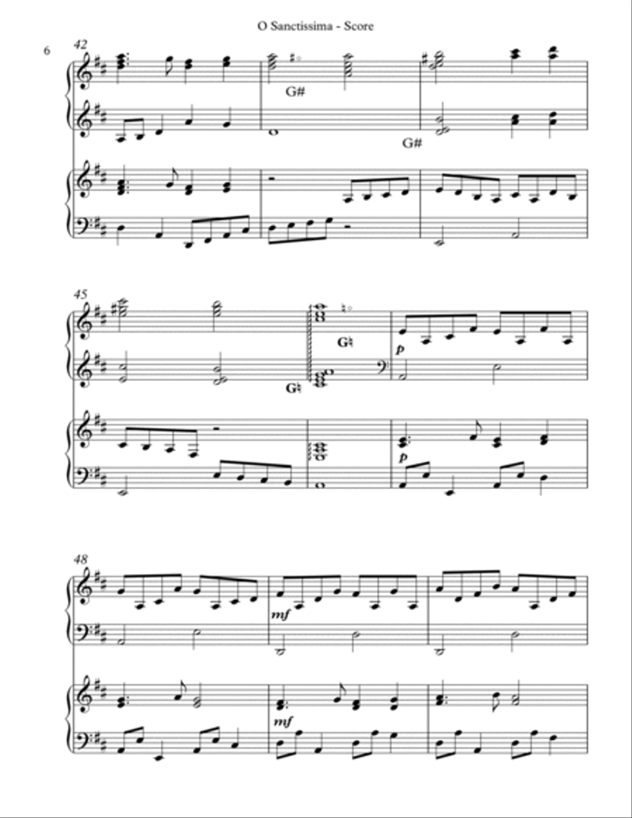 O Sanctissima, Harp Duet Celtic Harp scores gallery preview page 6