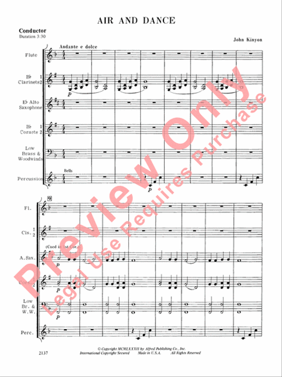 Air and Dance Air and Dance Concert Band scores gallery preview page 3