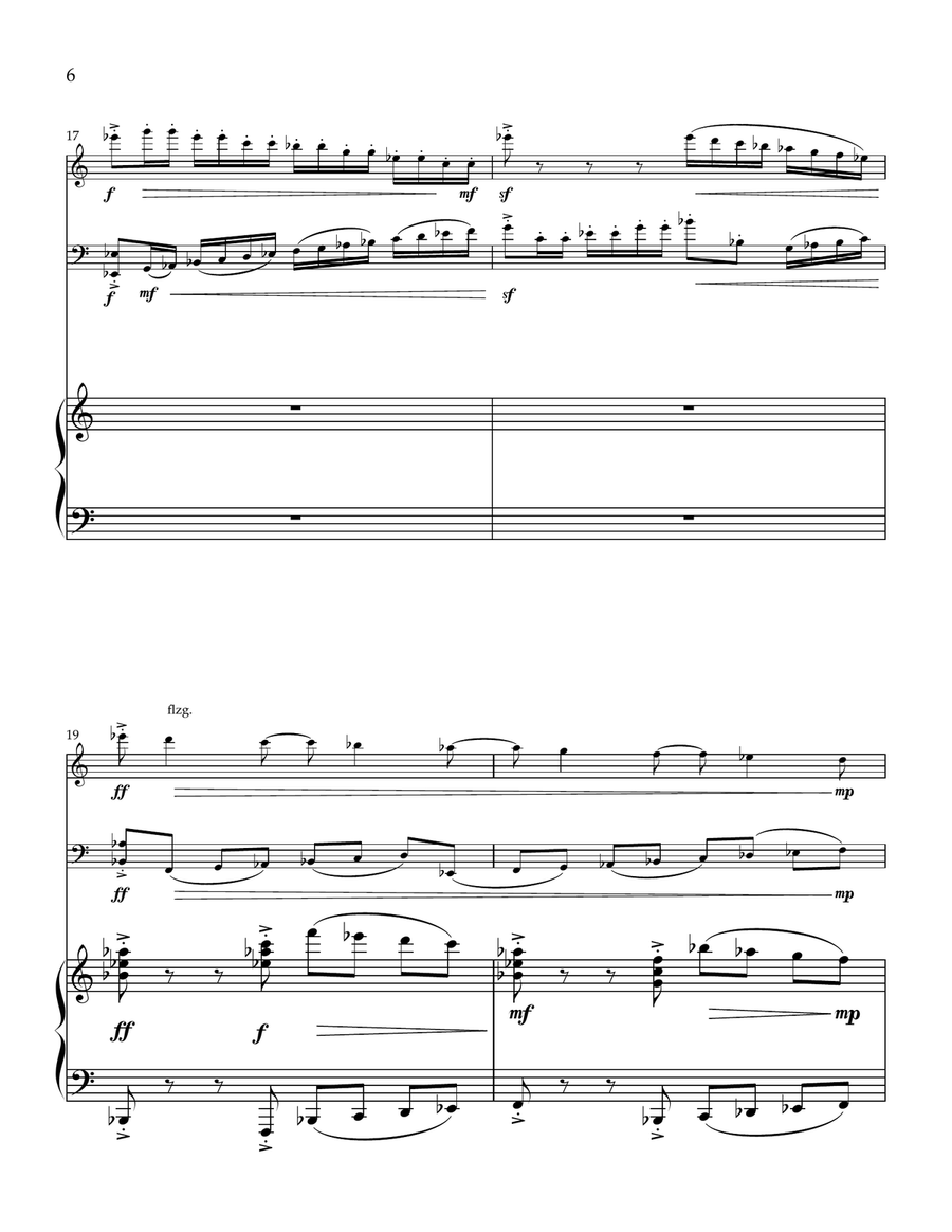 Trio for Flute Cello, and Piano Small Ensemble scores gallery preview page 6