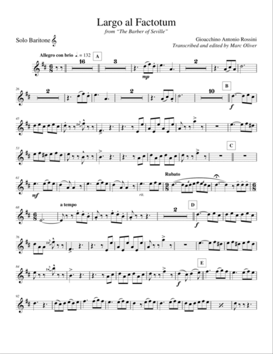 Largo al Factotum (from the Barber of Seville) transcribed for Concert band Concert Band scores gallery preview page 4