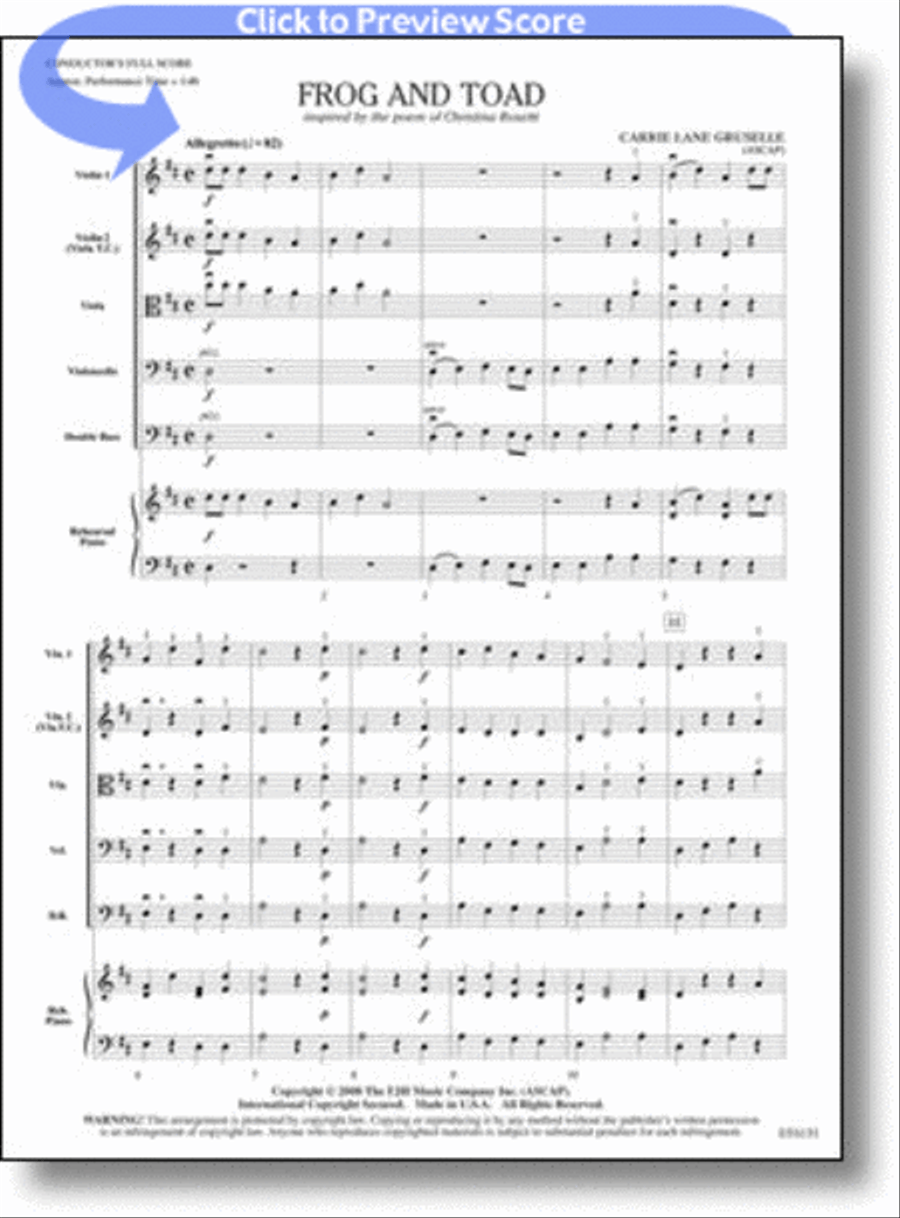 Frog and Toad String Orchestra scores gallery preview page 1