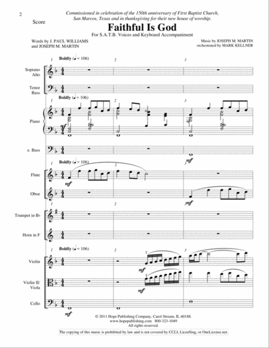 Faithful Is God Faithful Is God Orchestra scores gallery preview page 2