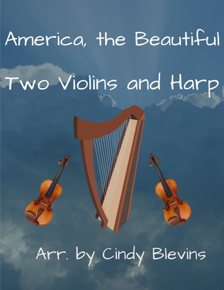Book cover for America, the Beautiful, Two Violins and Harp