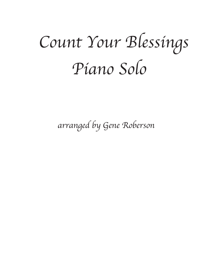 Count Your Blessings. Piano Solo Piano Solo scores gallery preview page 1
