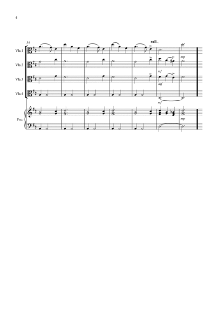 Silent Night for Viola Quartet Viola Solo scores gallery preview page 4