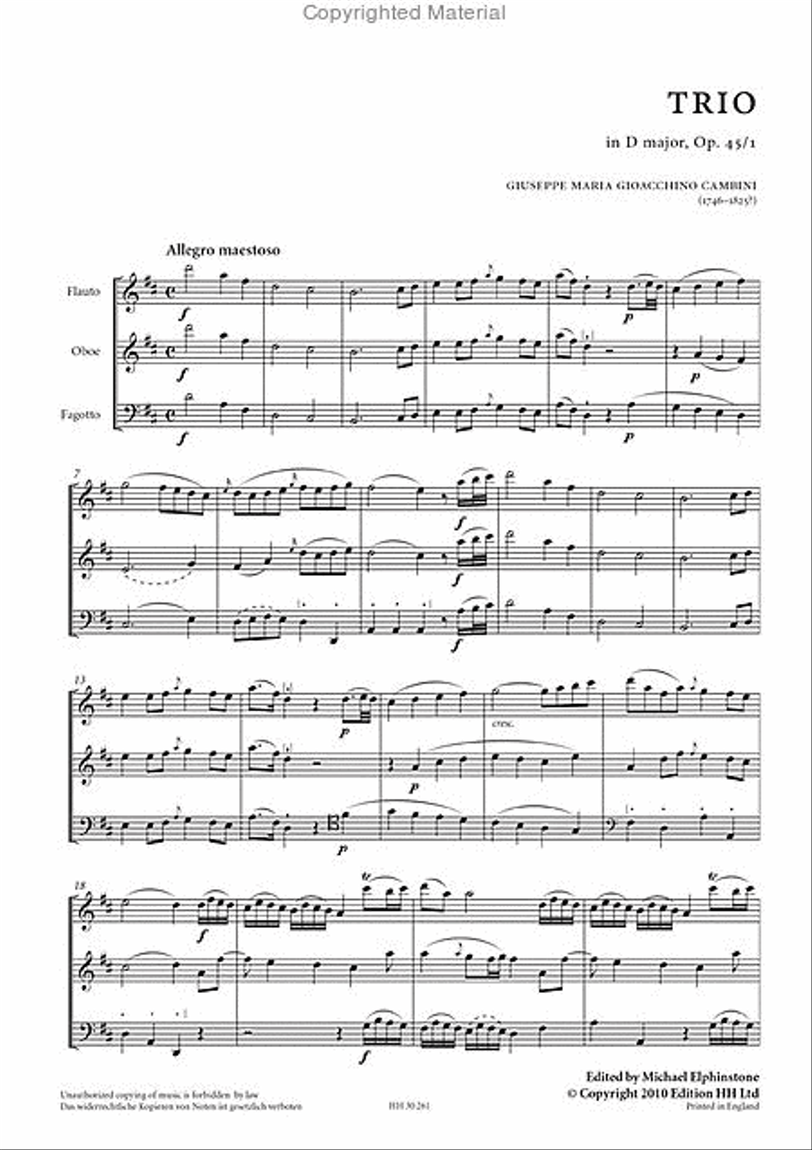 Six Trio Concertans, volume 1 Bassoon scores gallery preview page 2