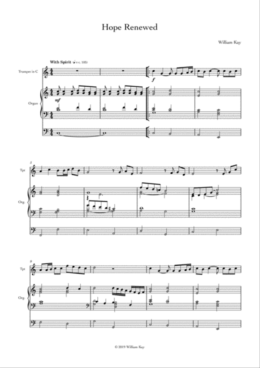 Hope Renewed (Version for Trumpet and Organ)